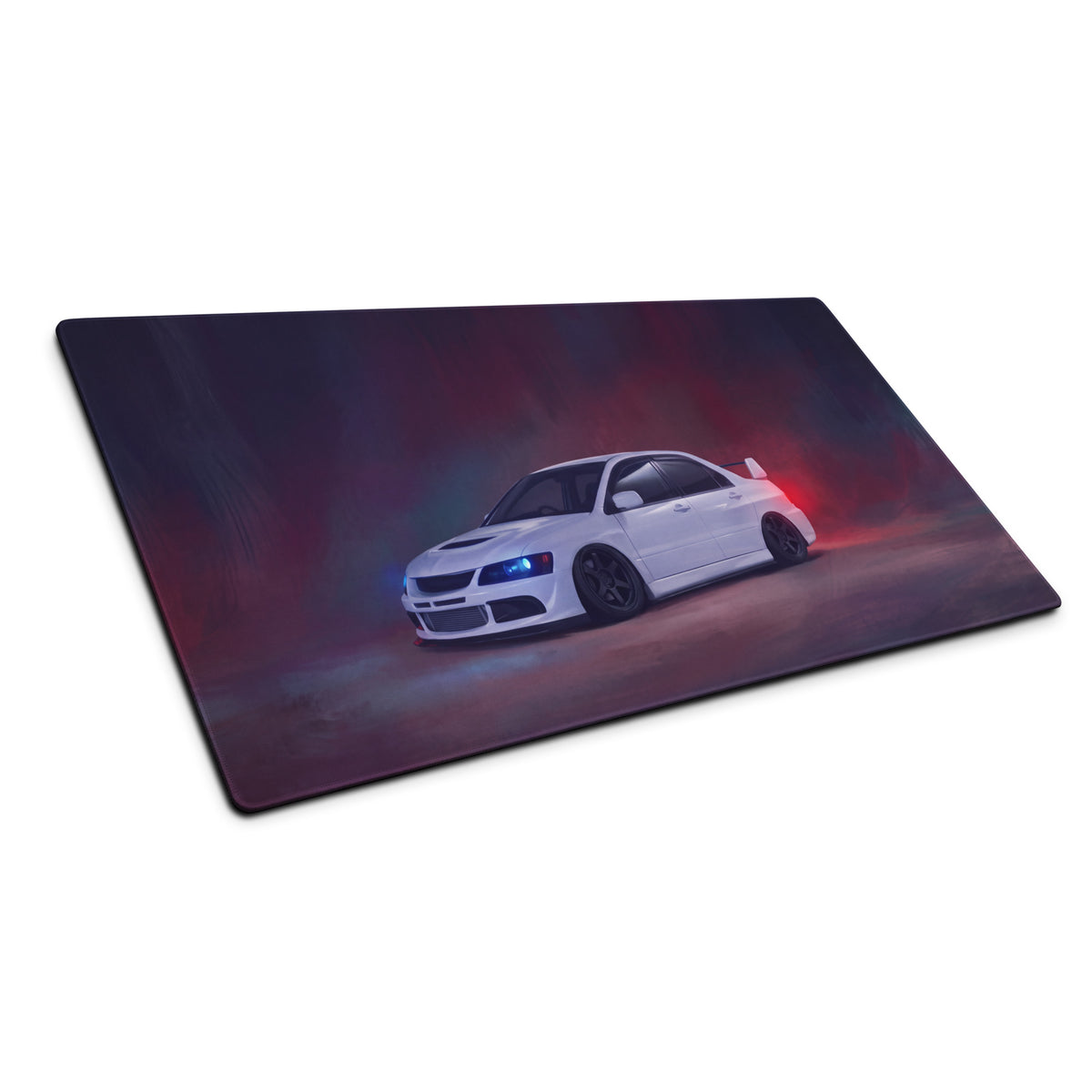 Mitsubishi Lancer Evolution Inspired Pure White Evo IX Desk Pad – Extended Non-Slip PC Mouse Mat