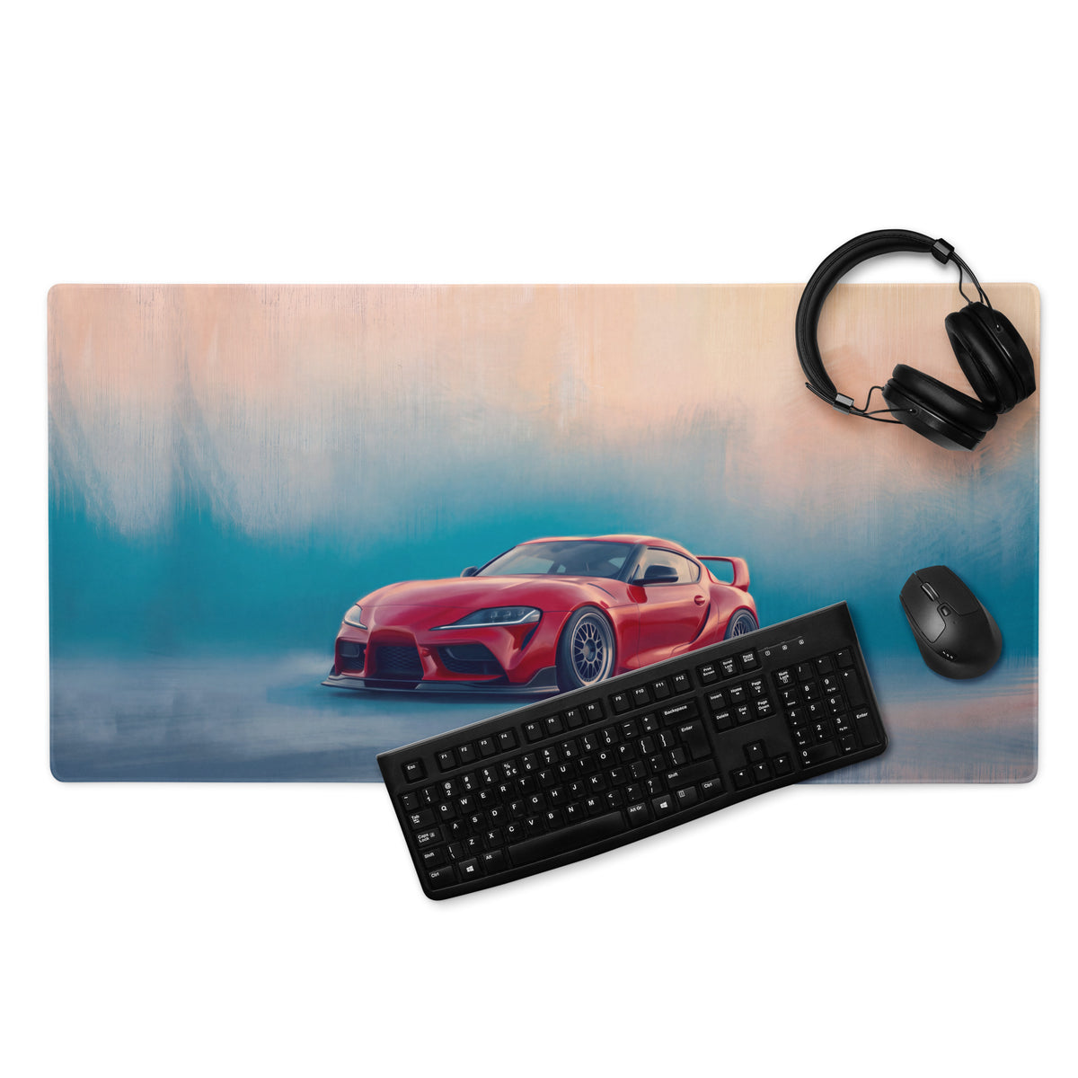 Toyota GR Supra Inspired Renaissance Red MK5 Desk Mat – High-Precision XL Gaming Mousepad