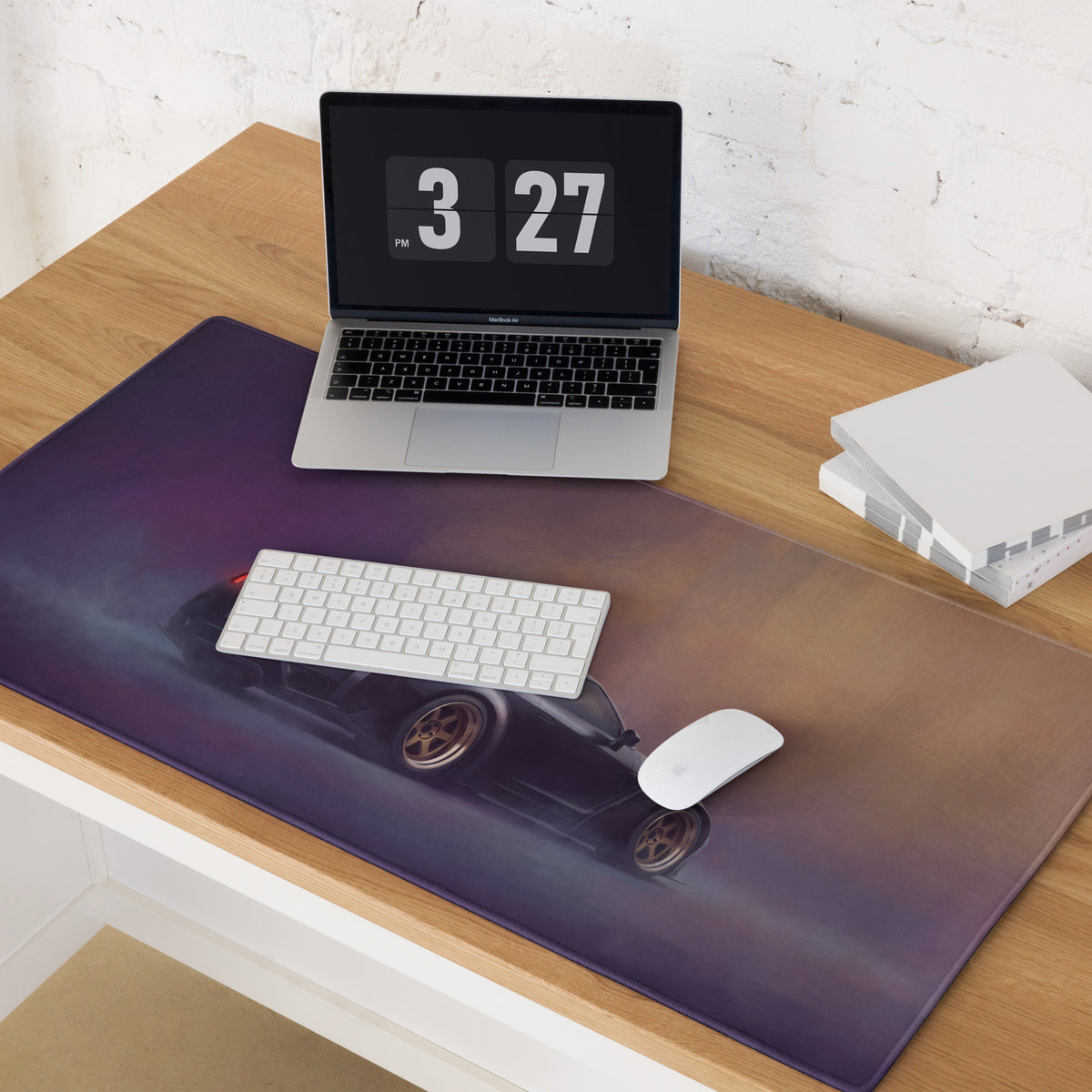 Nissan GT-R Inspired Stealth Black Gold Rim Desk Pad – Ultra-Glide Stitched Edge Gaming Mouse Mat