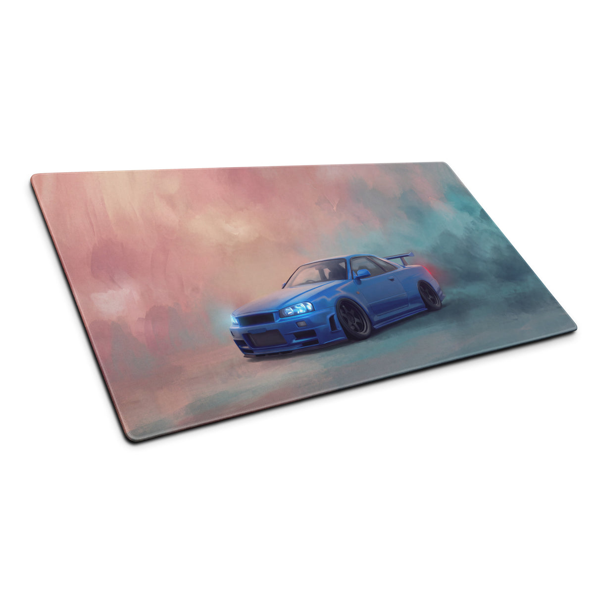 Nissan Skyline Inspired Bayside Blue R34 GT-R Desk Mat – Low-Friction Cloth Setup Mousepad