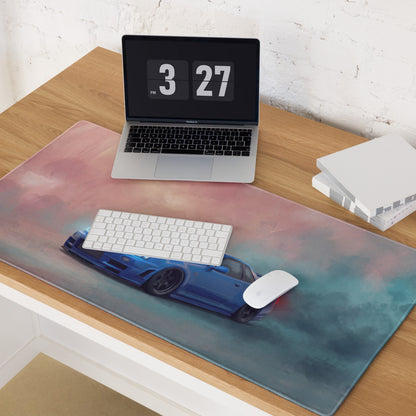 Nissan Skyline Inspired Bayside Blue R34 GT-R Desk Mat – Low-Friction Cloth Setup Mousepad