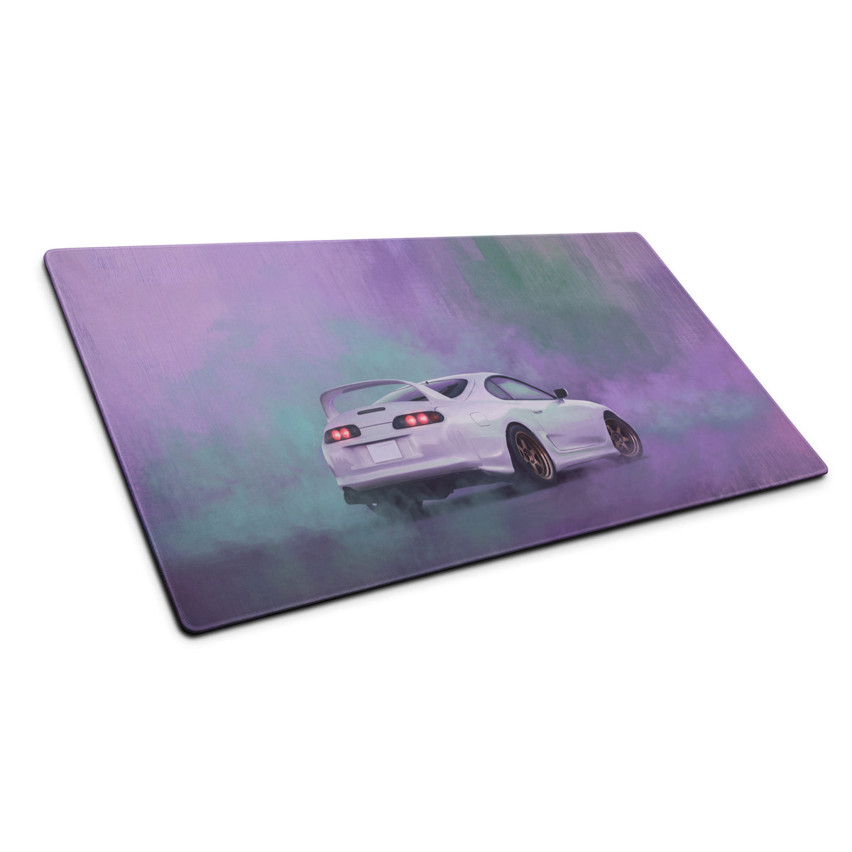 Toyota Supra Inspired Pearl White MK4 Rear Desk Mat – High-Precision XL Gaming Mousepad