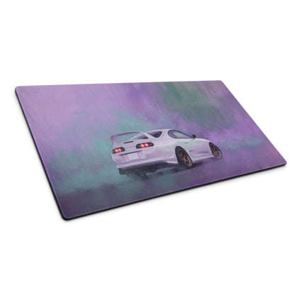 Toyota Supra Inspired Pearl White MK4 Rear Desk Mat – High-Precision XL Gaming Mousepad