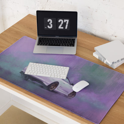 Toyota Supra Inspired Pearl White MK4 Rear Desk Mat – High-Precision XL Gaming Mousepad