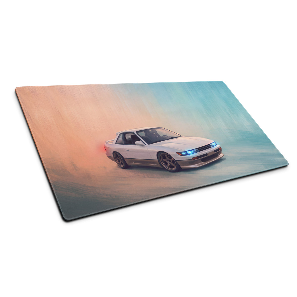 Nissan Silvia Inspired Two-Tone S13 Coupe Desk Pad – Ultra-Glide Stitched Edge Gaming Mouse Mat
