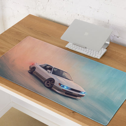 Nissan Silvia Inspired Two-Tone S13 Coupe Desk Pad – Ultra-Glide Stitched Edge Gaming Mouse Mat