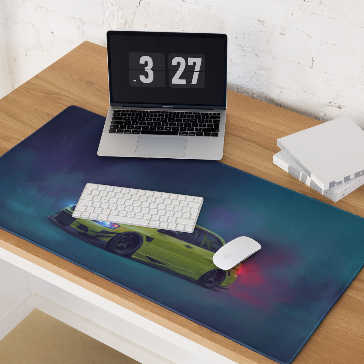 Mitsubishi Lancer Evolution Inspired Acid Green Evo IX Desk Mat – High-Precision XL Gaming Mousepad