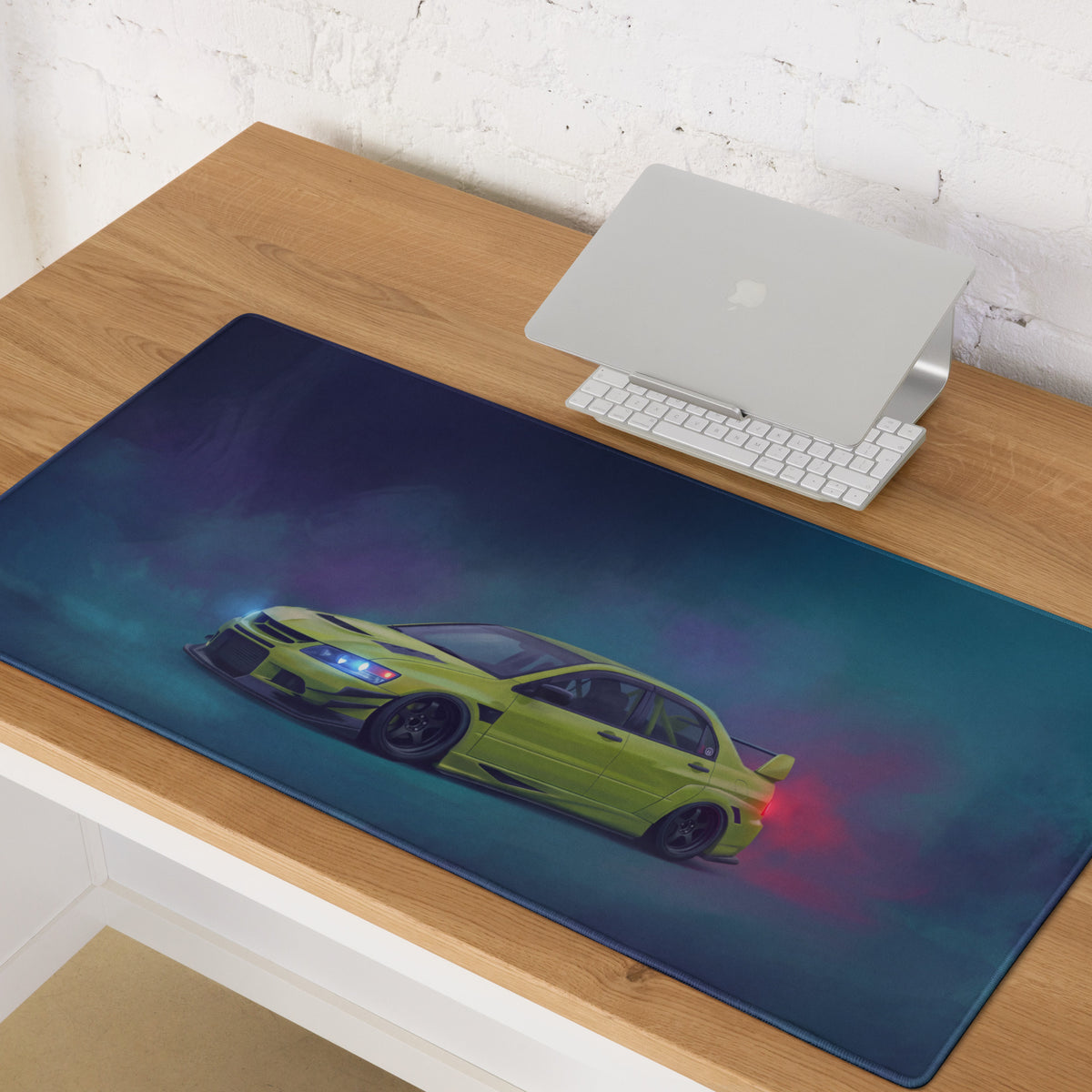 Mitsubishi Lancer Evolution Inspired Acid Green Evo IX Desk Mat – High-Precision XL Gaming Mousepad