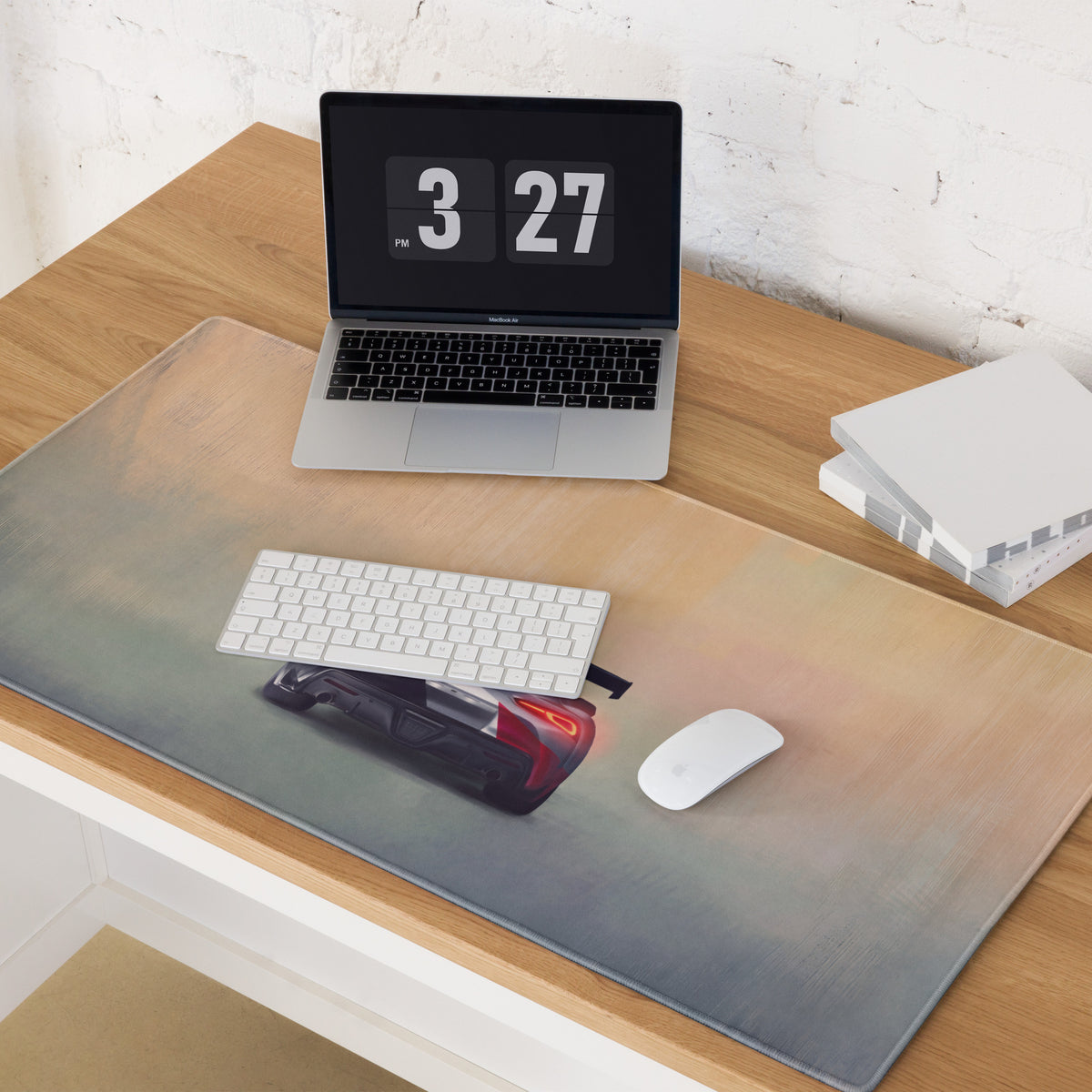 Toyota GR Supra Inspired GT4 Camo Rear Desk Mat – Low-Friction Cloth Setup Mousepad