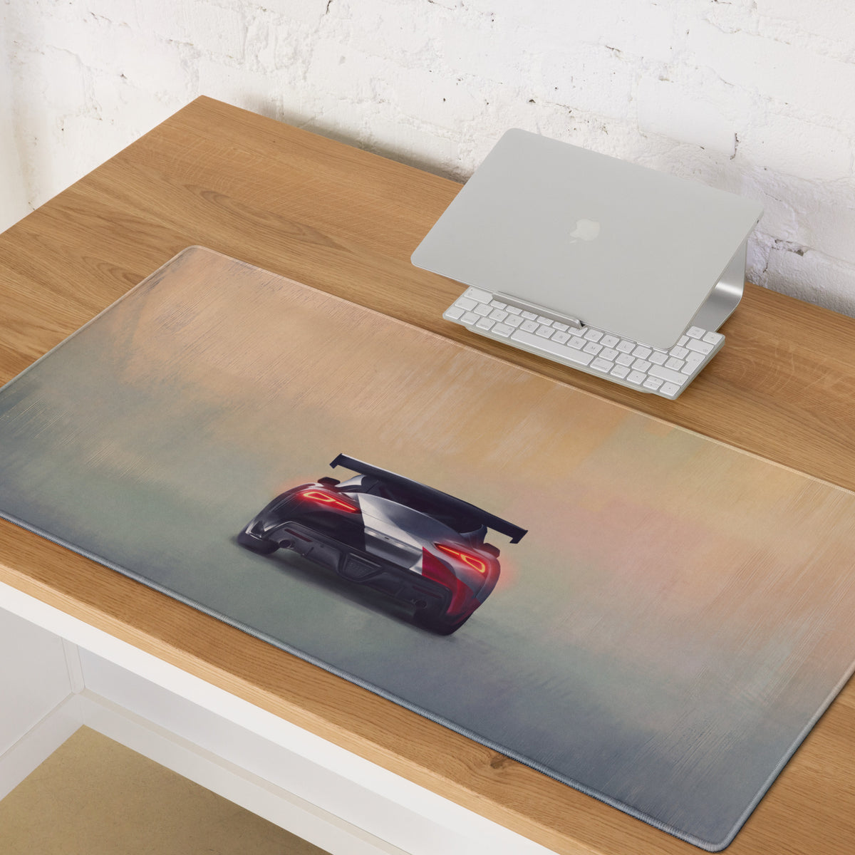 Toyota GR Supra Inspired GT4 Camo Rear Desk Mat – Low-Friction Cloth Setup Mousepad