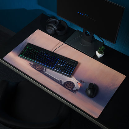Toyota GR86 Inspired Halo White Widebody Desk Pad – Extended Non-Slip PC Mouse Mat