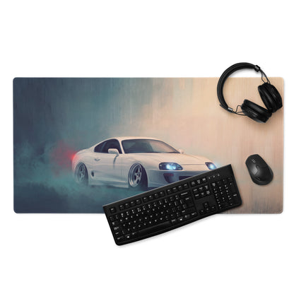 Toyota Supra Inspired Super White MK4 Desk Pad – Extended Non-Slip PC Mouse Mat