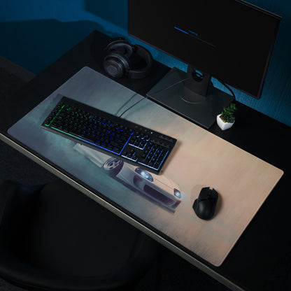 Toyota Supra Inspired Super White MK4 Desk Pad – Extended Non-Slip PC Mouse Mat