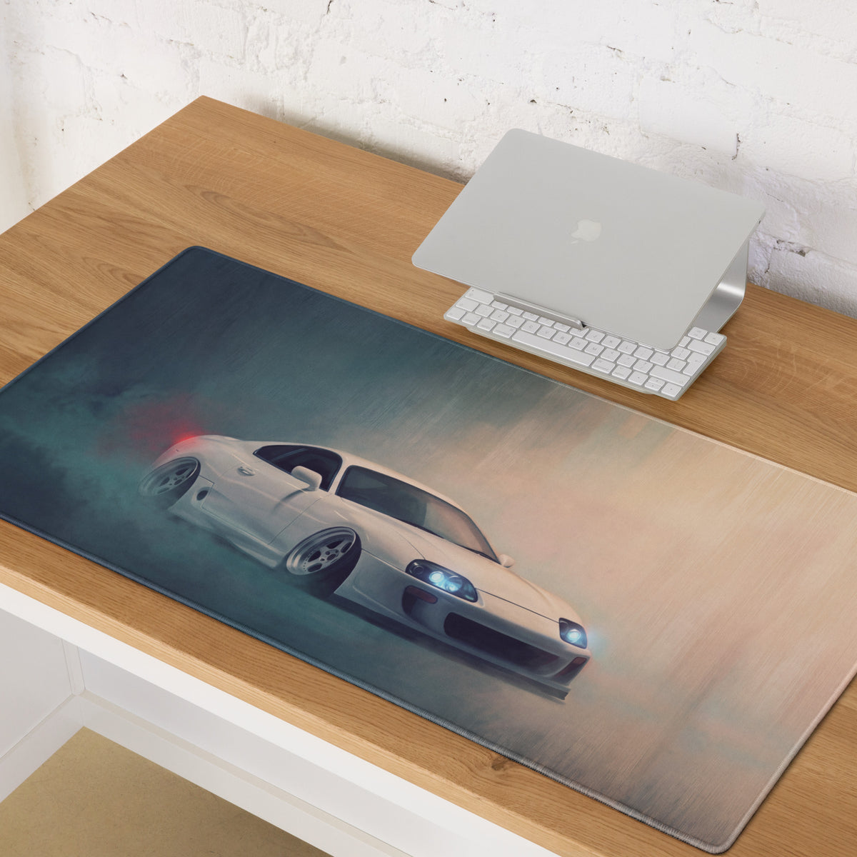Toyota Supra Inspired Super White MK4 Desk Pad – Extended Non-Slip PC Mouse Mat