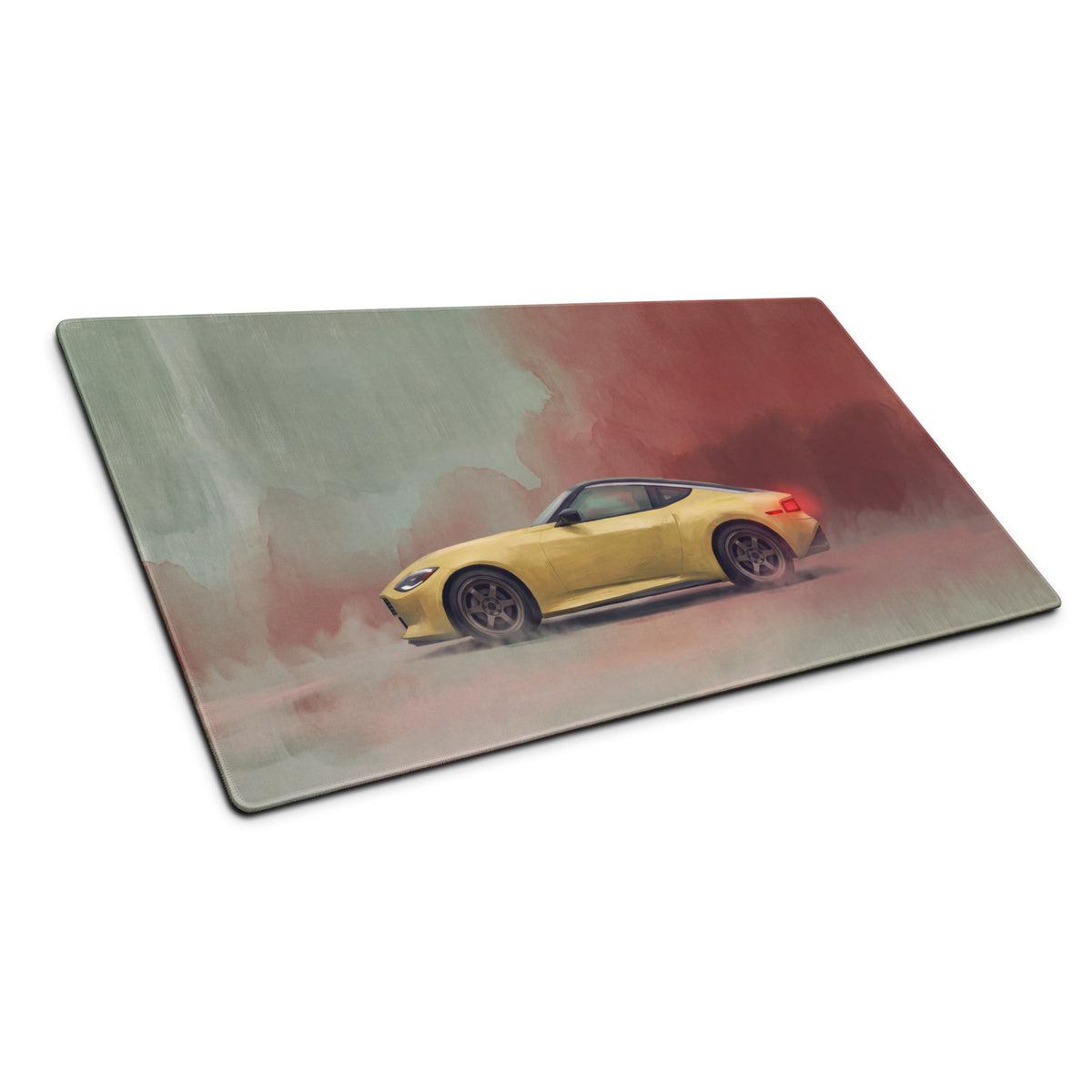 Nissan Z Inspired Ikazuchi Yellow Profile Desk Mat – Low-Friction Cloth Setup Mousepad