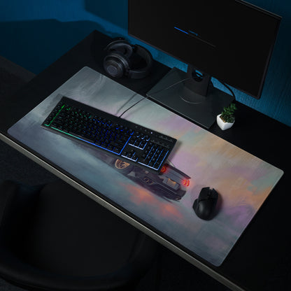 Nissan GT-R Inspired Midnight Gold Rim Rear Desk Pad – Extended Non-Slip PC Mouse Mat