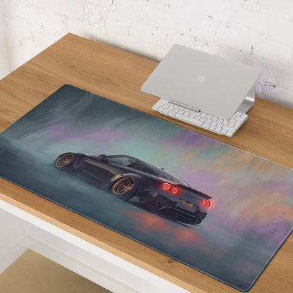 Nissan GT-R Inspired Midnight Gold Rim Rear Desk Pad – Extended Non-Slip PC Mouse Mat