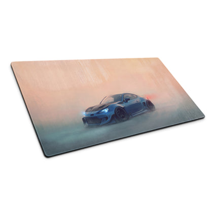 Subaru BRZ Inspired World Rally Blue Widebody Desk Pad – Ultra-Glide Stitched Edge Gaming Mouse Mat