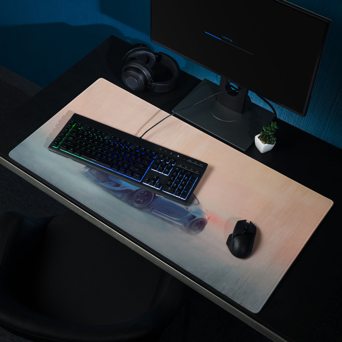 Subaru BRZ Inspired World Rally Blue Widebody Desk Pad – Ultra-Glide Stitched Edge Gaming Mouse Mat