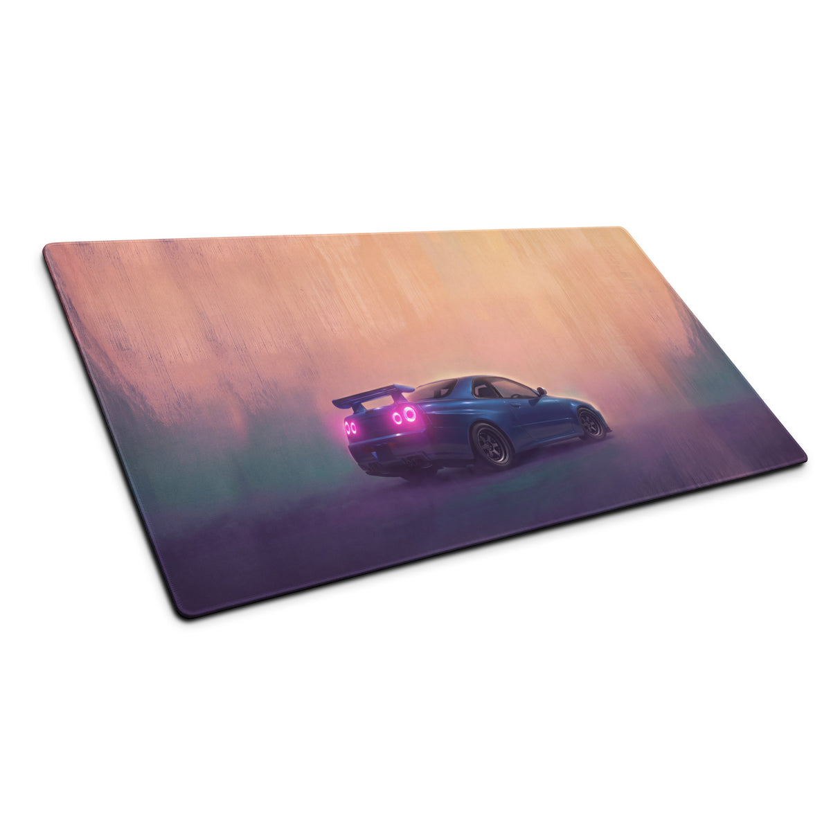 Nissan Skyline Inspired Bayside Blue R34 GT-R Rear Desk Pad – Extended Non-Slip PC Mouse Mat