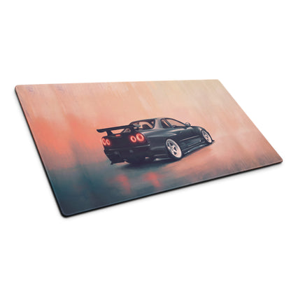 Nissan Skyline Inspired Black Pearl R34 GT-R Desk Mat – High-Precision XL Gaming Mousepad