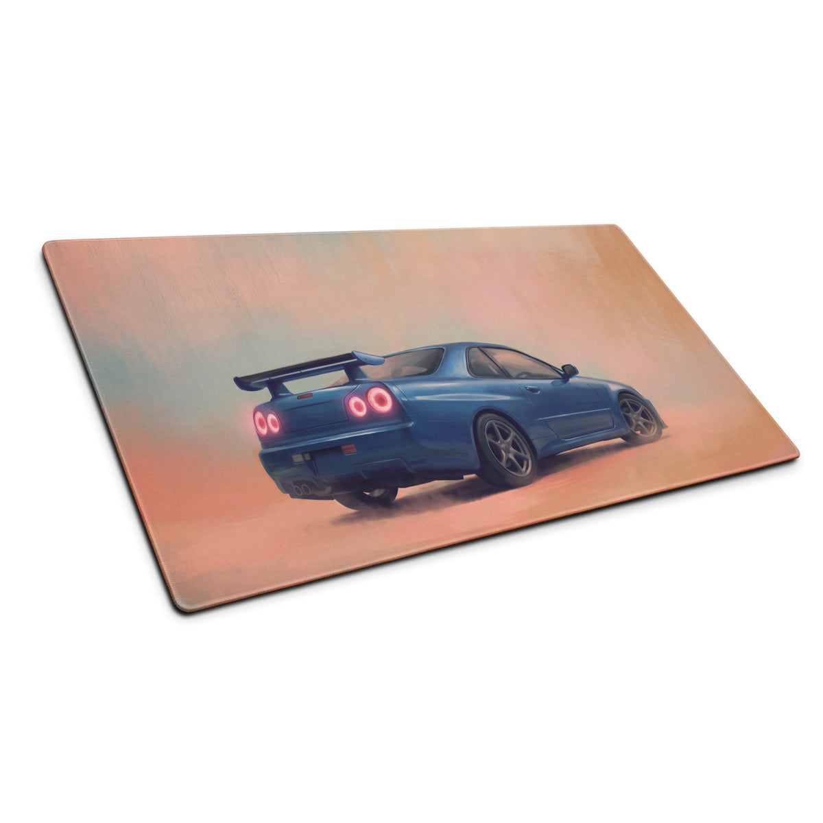 Nissan Skyline Inspired Apex Blue R34 GT-R Desk Mat – Low-Friction Cloth Setup Mousepad