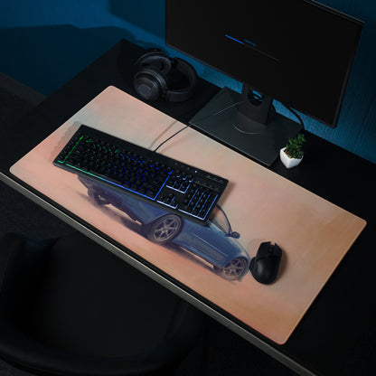 Nissan Skyline Inspired Apex Blue R34 GT-R Desk Mat – Low-Friction Cloth Setup Mousepad
