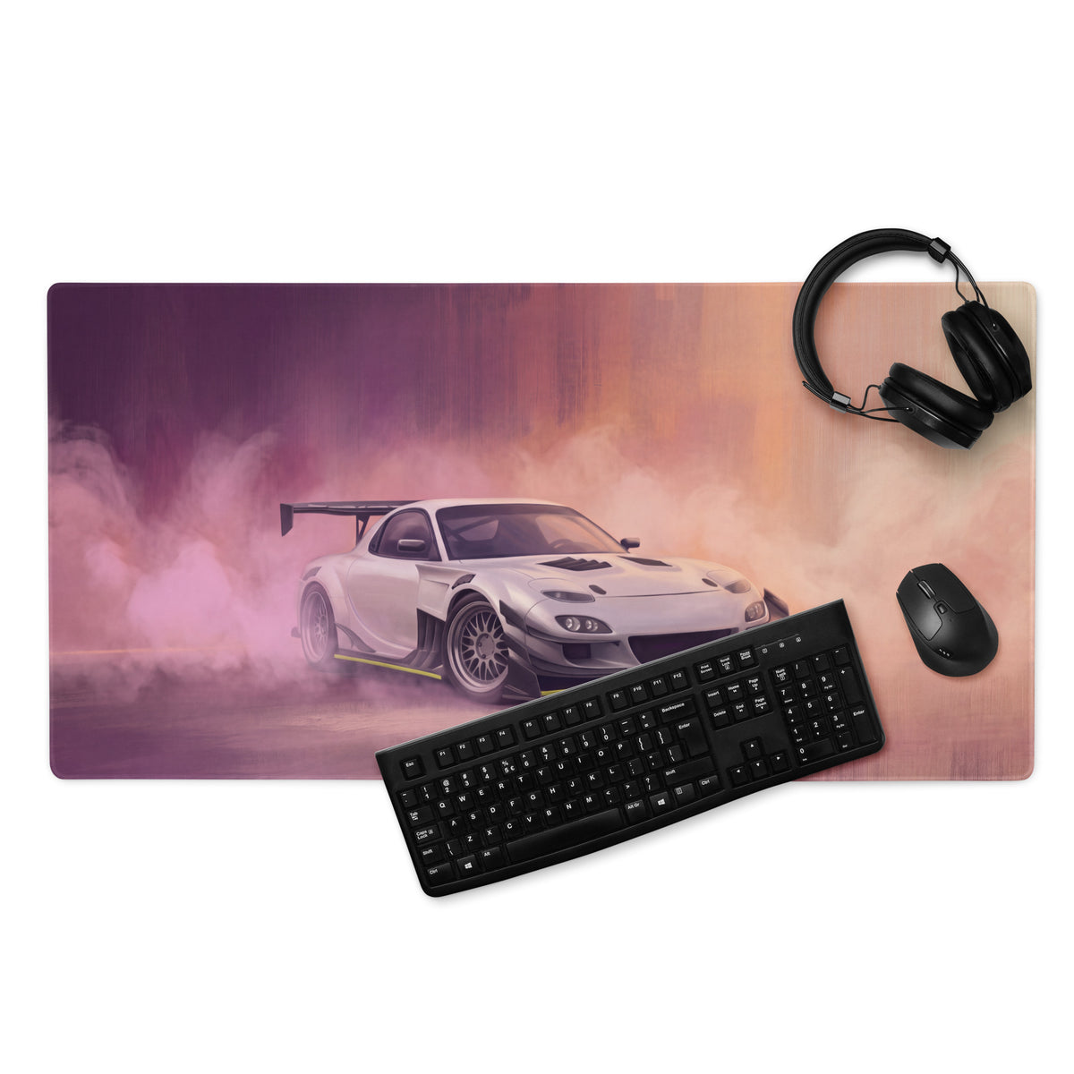 Mazda RX-7 Inspired Chaste White RE Amemiya Desk Mat – High-Precision XL Gaming Mousepad