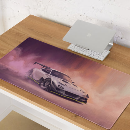 Mazda RX-7 Inspired Chaste White RE Amemiya Desk Mat – High-Precision XL Gaming Mousepad