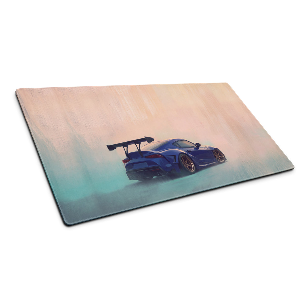 Toyota GR Supra Inspired Horizon Blue GT Wing Desk Pad – Ultra-Glide Stitched Edge Gaming Mouse Mat