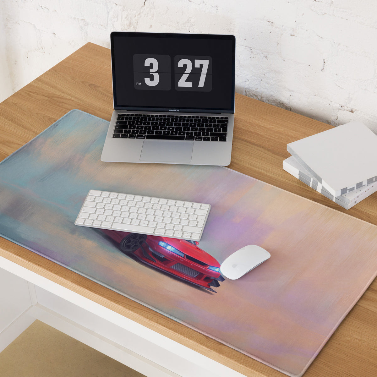 Nissan Silvia Inspired Crimson S14 Kouki Drift Desk Mat – Low-Friction Cloth Setup Mousepad