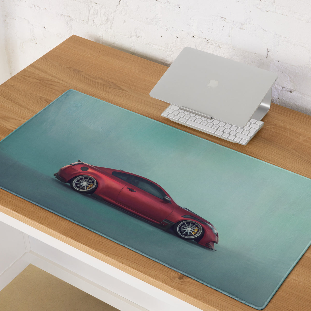 Infiniti G37 Inspired Crimson Metallic Coupe Desk Pad – Extended Non-Slip PC Mouse Mat