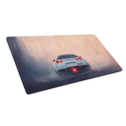Nissan GT-R Inspired Pearl White Rear Diffuser Desk Mat – High-Precision XL Gaming Mousepad