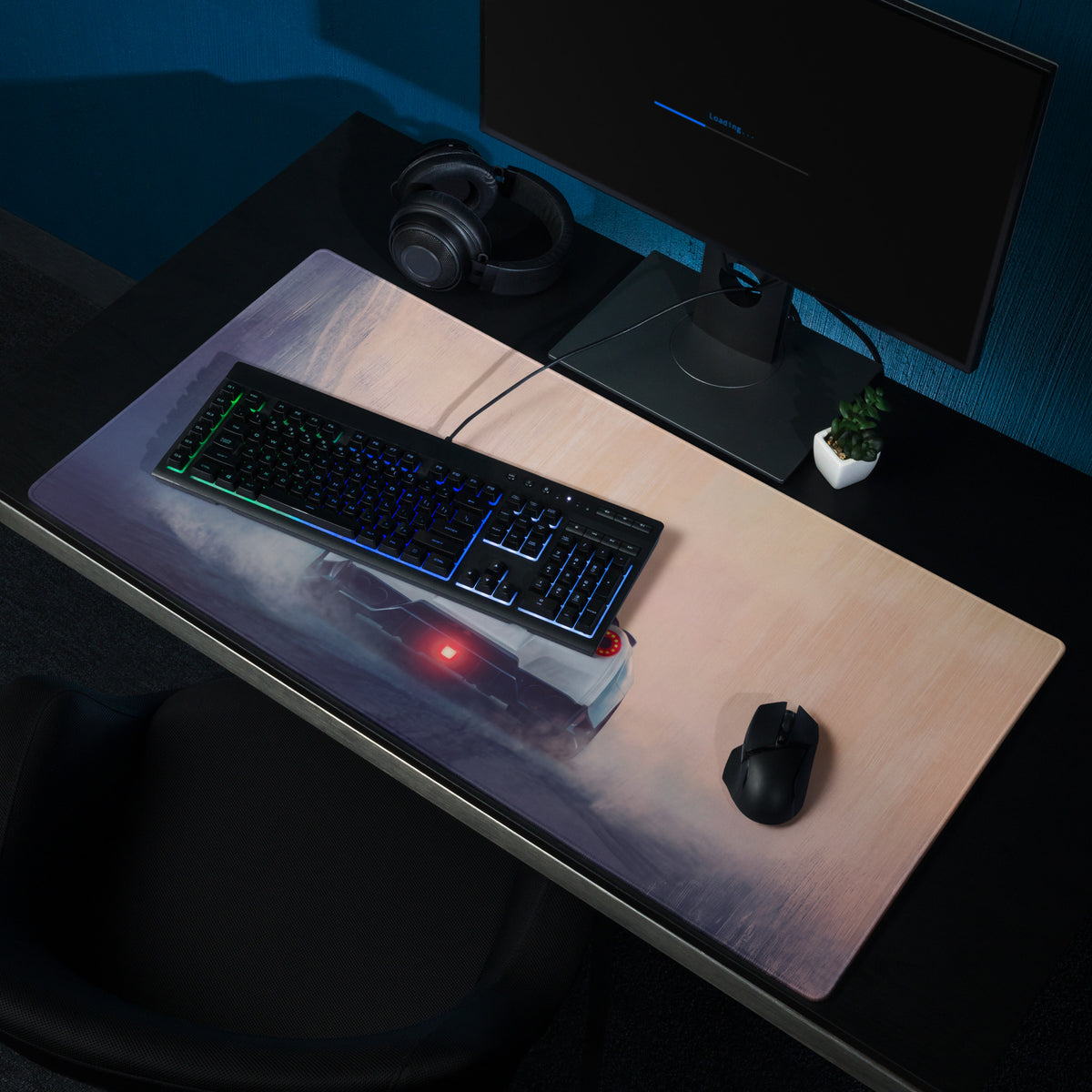 Nissan GT-R Inspired Pearl White Rear Diffuser Desk Mat – High-Precision XL Gaming Mousepad