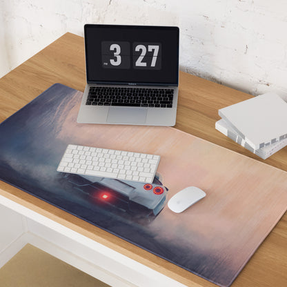 Nissan GT-R Inspired Pearl White Rear Diffuser Desk Mat – High-Precision XL Gaming Mousepad