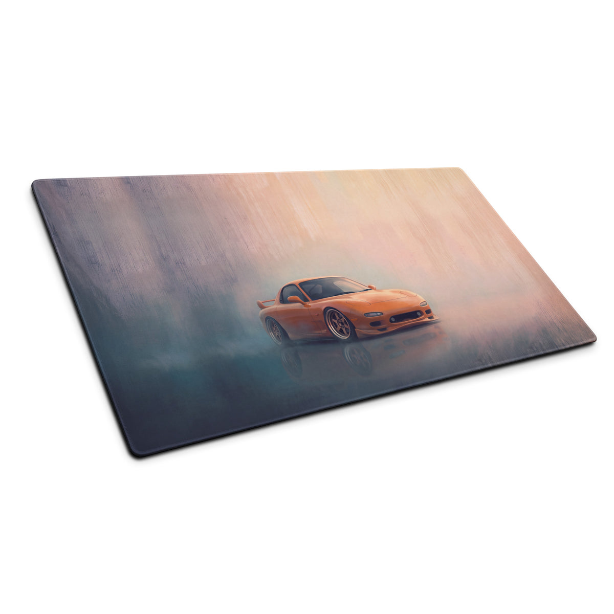 Mazda RX-7 Inspired Competition Orange FD Desk Pad – Ultra-Glide Stitched Edge Gaming Mouse Mat