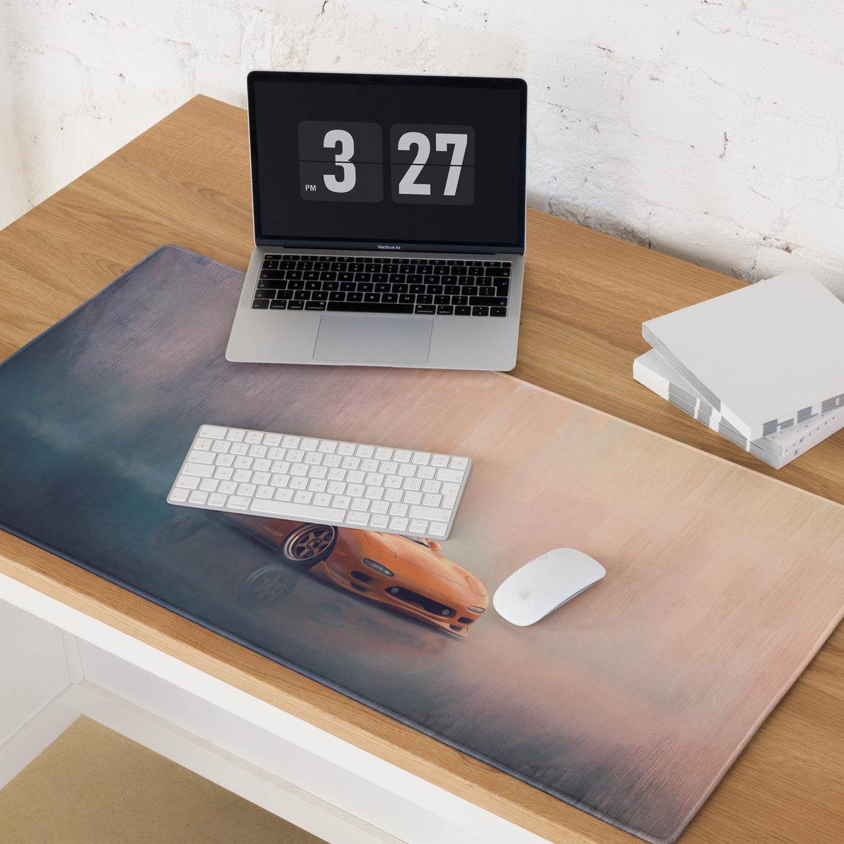 Mazda RX-7 Inspired Competition Orange FD Desk Pad – Ultra-Glide Stitched Edge Gaming Mouse Mat