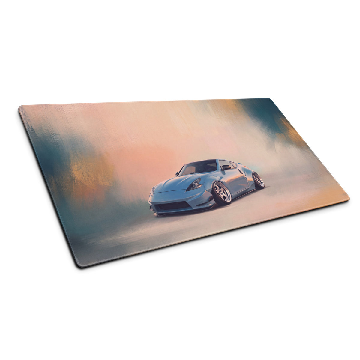 Nissan 370Z Inspired Light Blue Stance Desk Mat – Low-Friction Cloth Setup Mousepad