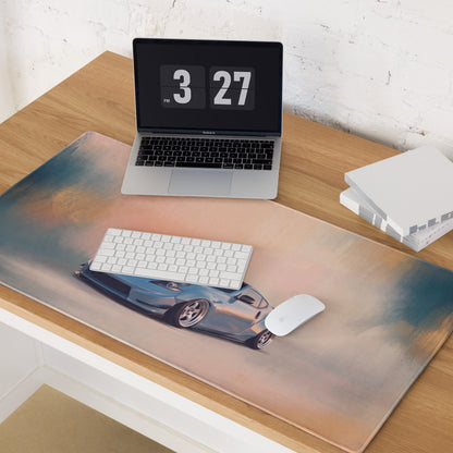 Nissan 370Z Inspired Light Blue Stance Desk Mat – Low-Friction Cloth Setup Mousepad