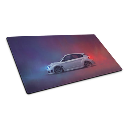 Subaru Impreza WRX STI Inspired Aspen White Hatch Desk Pad – Extended Non-Slip PC Mouse Mat