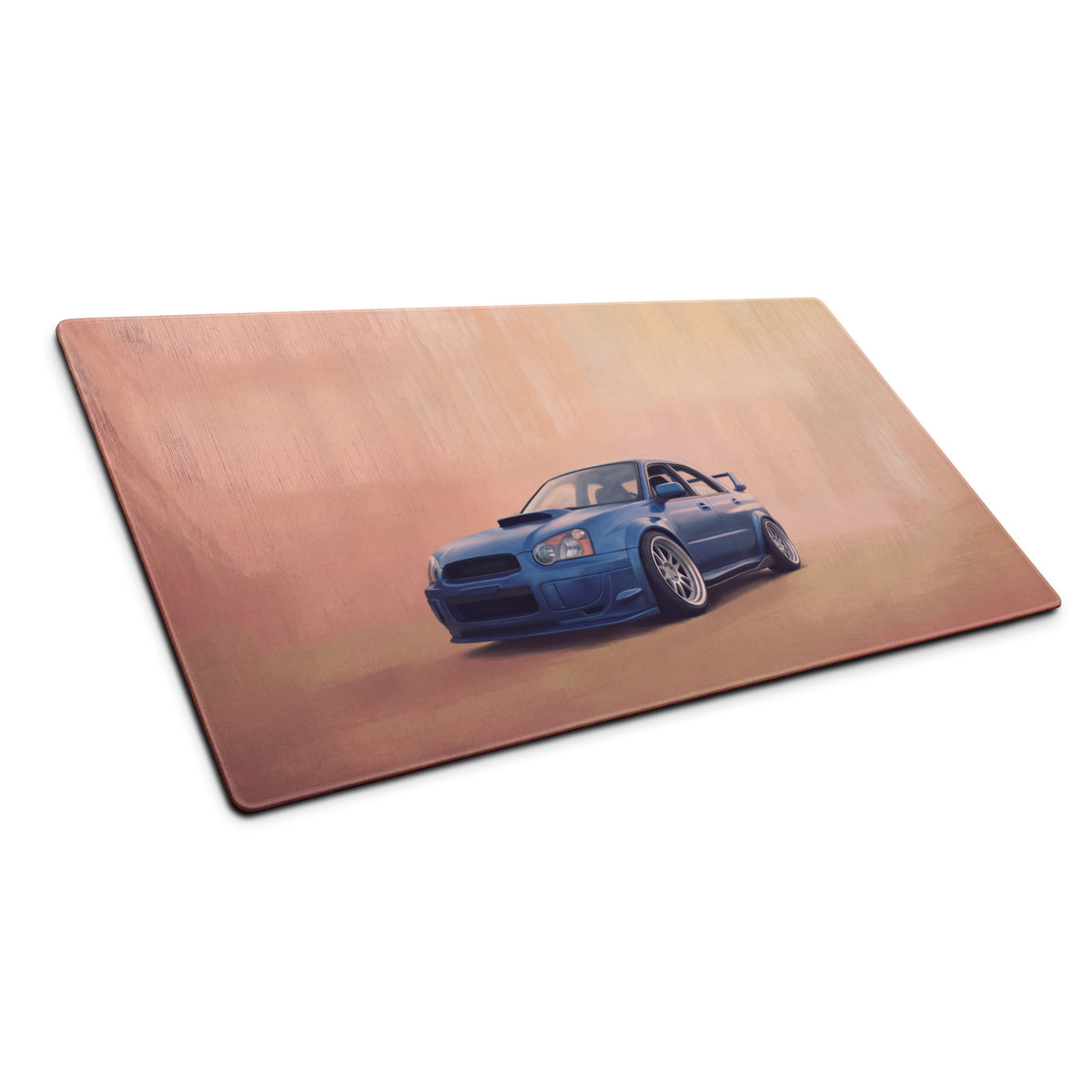 Subaru Impreza WRX STI Inspired World Rally Blue Blobeye Desk Pad – Ultra-Glide Stitched Edge Gaming Mouse Mat