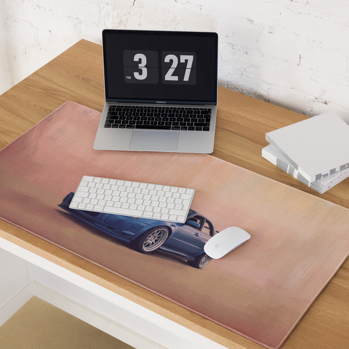 Subaru Impreza WRX STI Inspired World Rally Blue Blobeye Desk Pad – Ultra-Glide Stitched Edge Gaming Mouse Mat