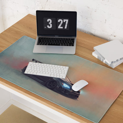 Subaru WRX STI Inspired Crystal Black Widebody Desk Mat – Low-Friction Cloth Setup Mousepad