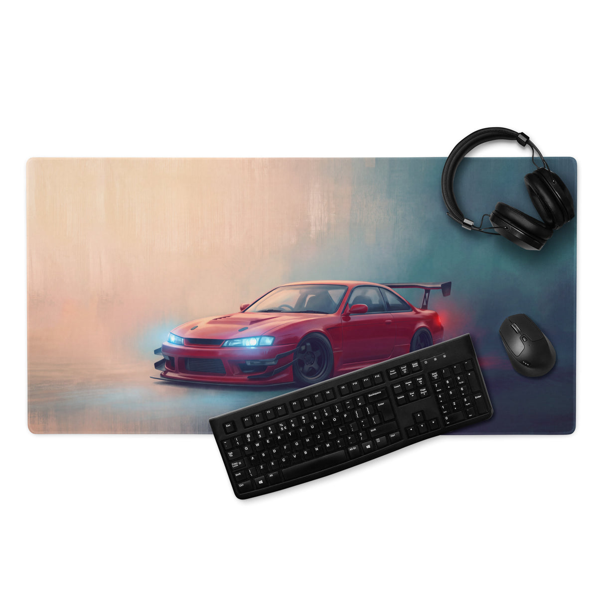 Nissan Silvia Inspired Crimson S14 Kouki Aero Desk Mat – High-Precision XL Gaming Mousepad