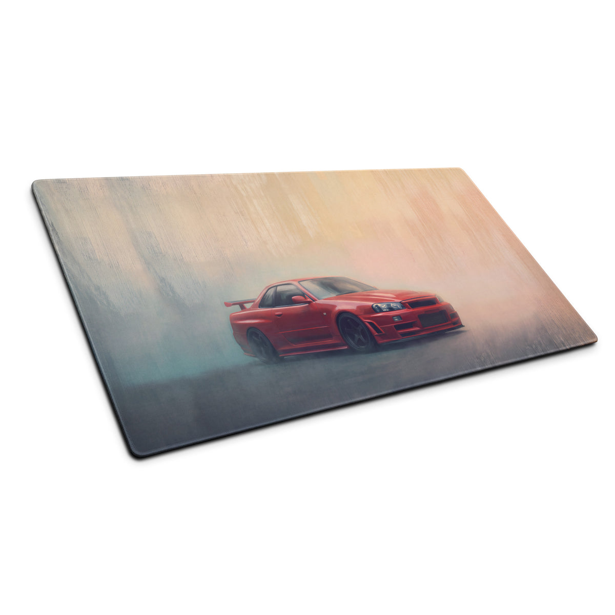 Nissan Skyline Inspired Active Red R34 GT-R Desk Pad – Ultra-Glide Stitched Edge Gaming Mouse Mat