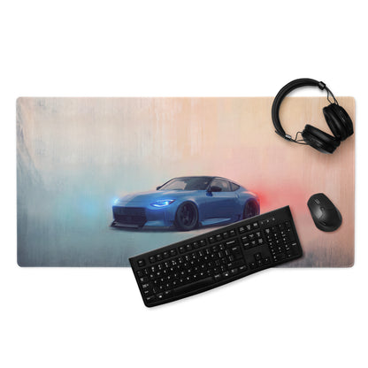 Nissan Z Inspired Seiran Blue Stance Desk Mat – Low-Friction Cloth Setup Mousepad