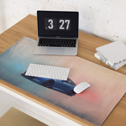 Nissan Z Inspired Seiran Blue Stance Desk Mat – Low-Friction Cloth Setup Mousepad