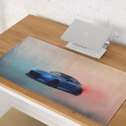 Nissan Z Inspired Seiran Blue Stance Desk Mat – Low-Friction Cloth Setup Mousepad