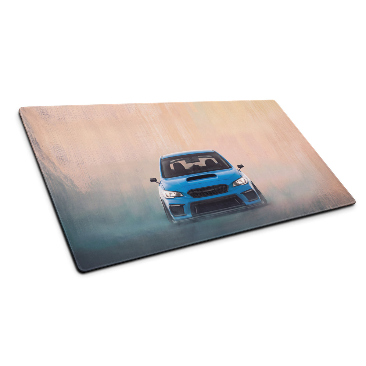 Subaru WRX STI Inspired Hyper Blue Stance Front Desk Pad – Extended Non-Slip PC Mouse Mat