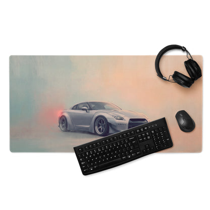 Nissan GT-R Inspired Ultimate Silver Widebody Desk Pad – Extended Non-Slip PC Mouse Mat